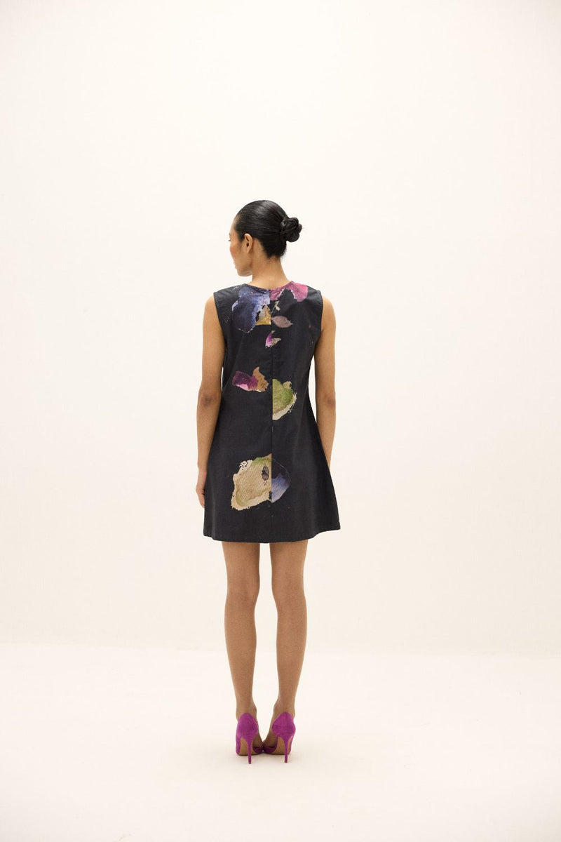 Lune Dress oxford by Khara Kapas in black for women in Singapore