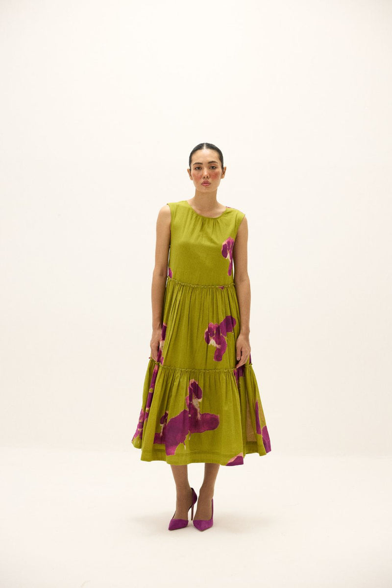 Florine Dress mul by Khara Kapas in multi for women in Singapore
