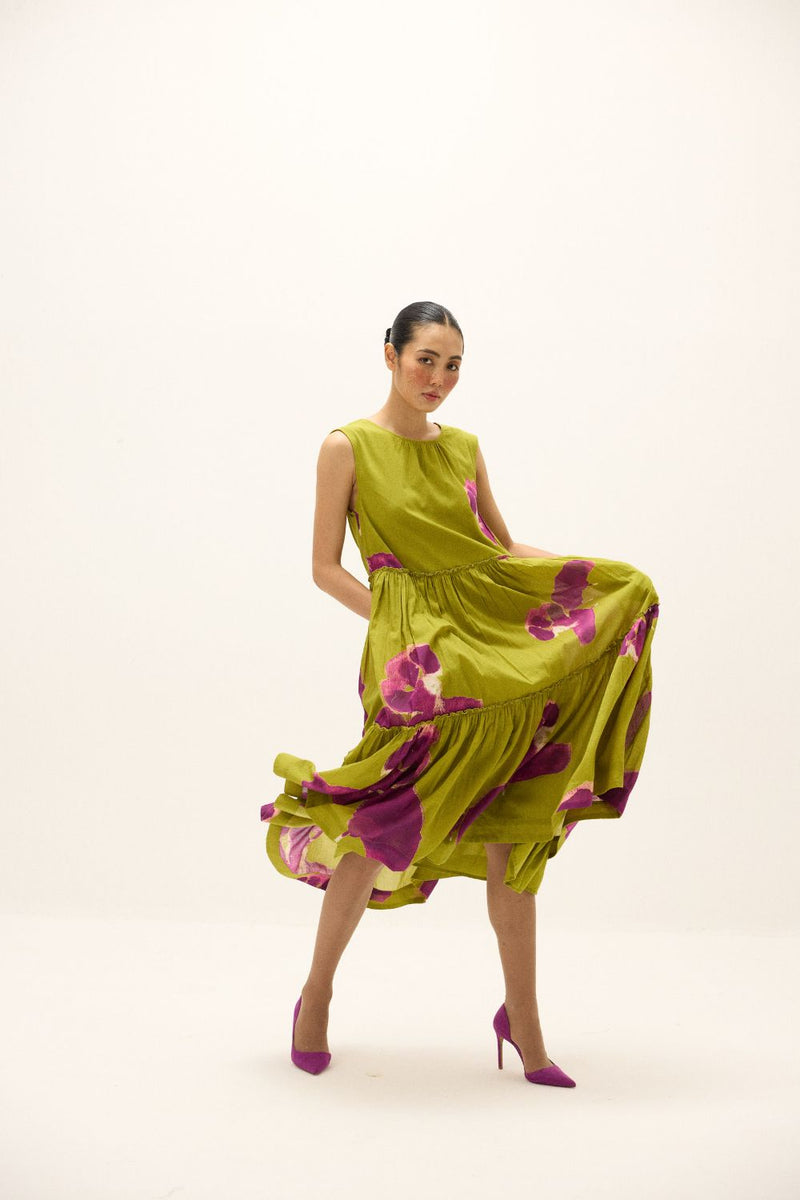 Florine Dress mul by Khara Kapas in multi for women in Singapore