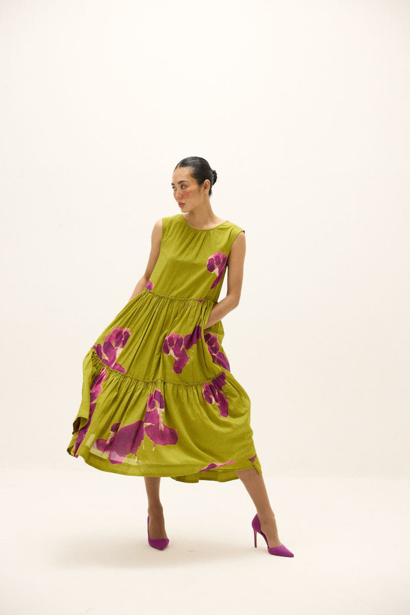 Florine Dress mul by Khara Kapas in multi for women in Singapore