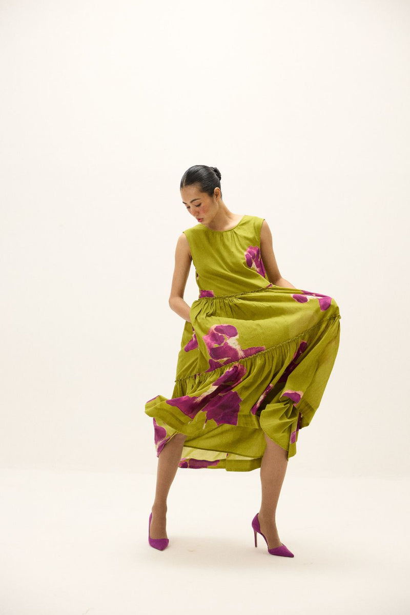 Florine Dress mul by Khara Kapas in multi for women in Singapore