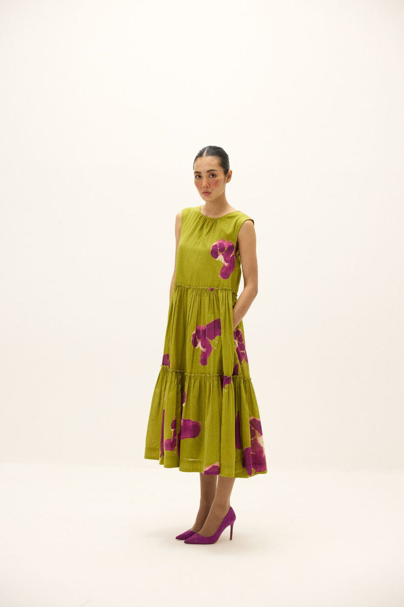 Florine Dress mul by Khara Kapas in multi for women in Singapore