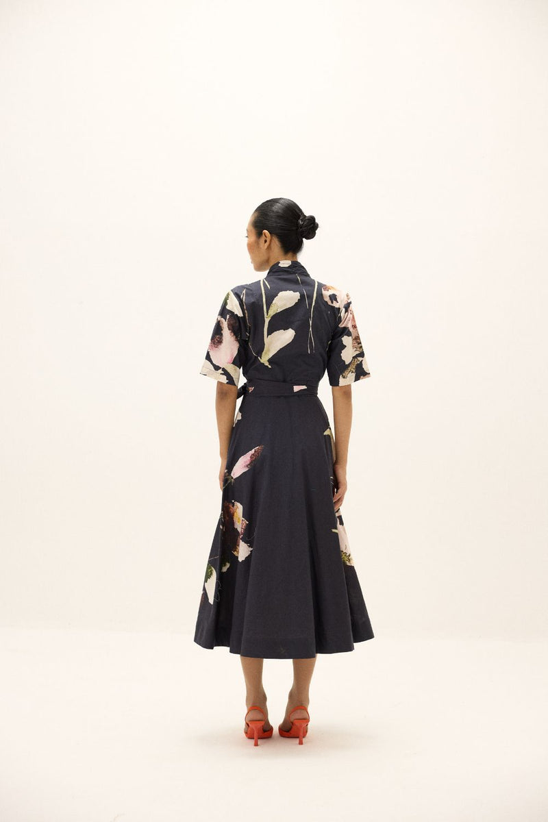 Kuro Wrap Dress poplin by Khara Kapas in multi for women in Singapore