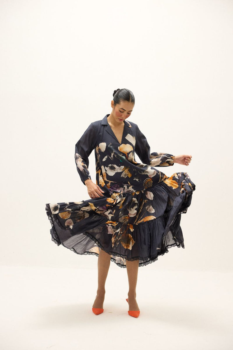 Maria Dress mul by Khara Kapas in black for women in Singapore