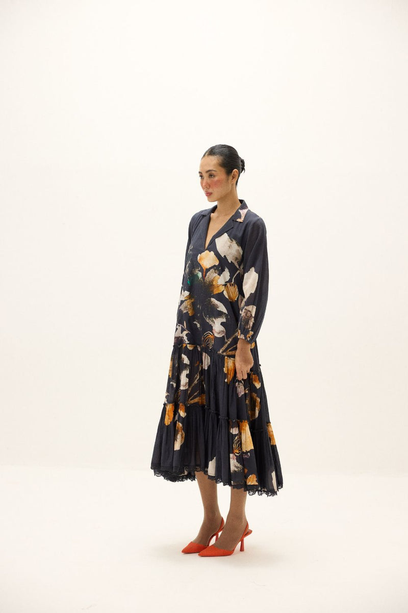 Maria Dress mul by Khara Kapas in black for women in Singapore