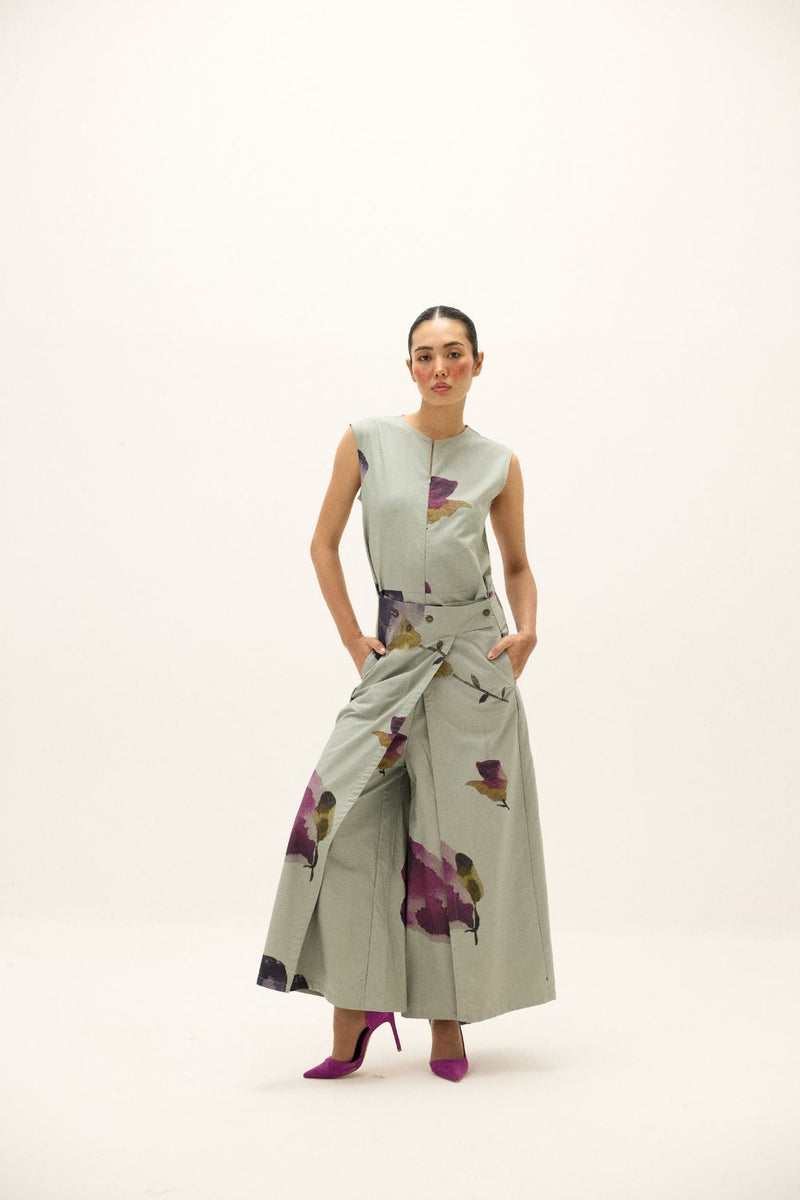 Riverbend Jumpsuit oxford by Khara Kapas in blue for women in Singapore