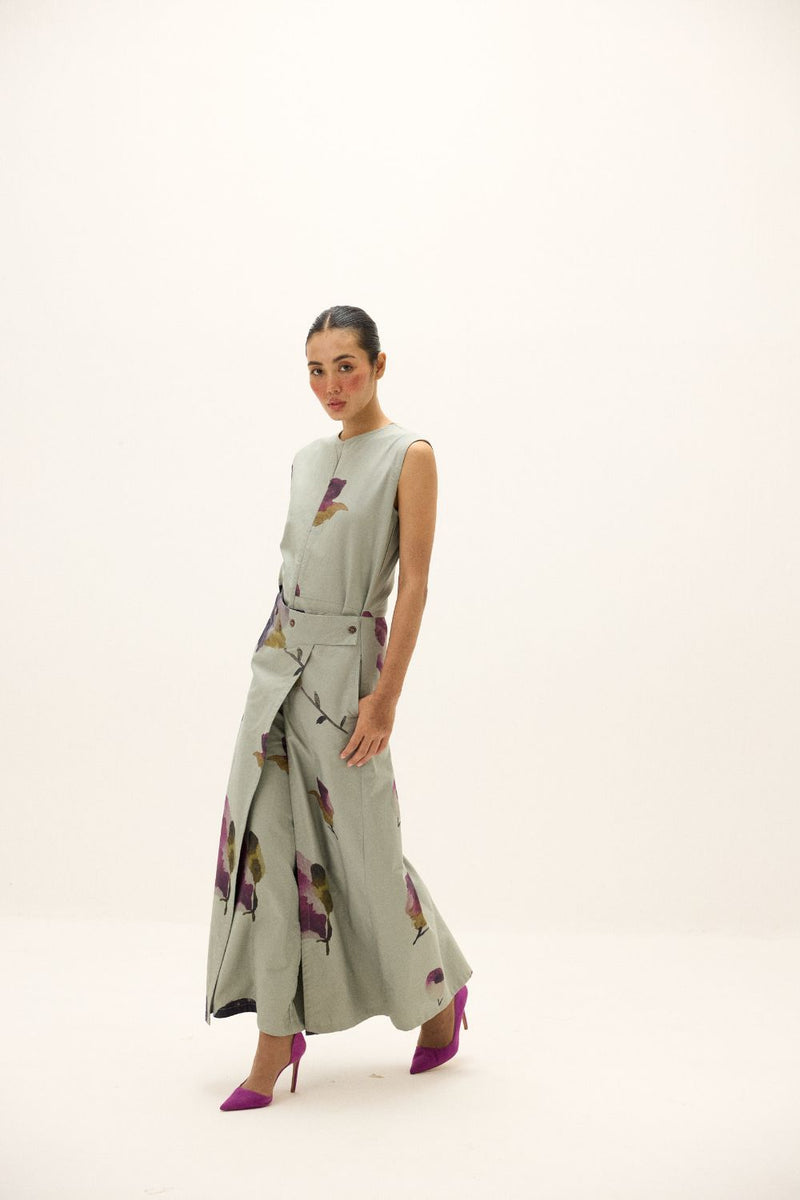 Riverbend Jumpsuit oxford by Khara Kapas in blue for women in Singapore