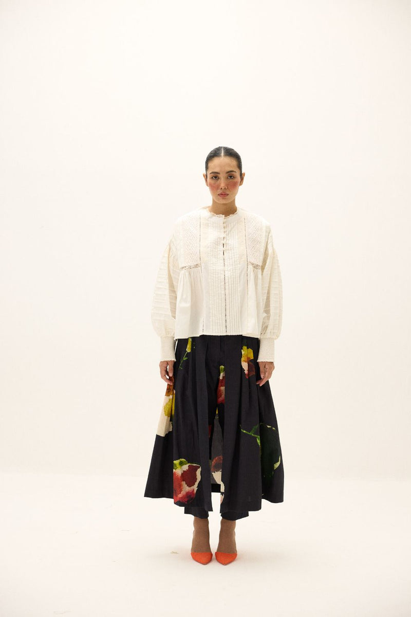 Oris Top poplin by Khara Kapas in white for women in Singapore