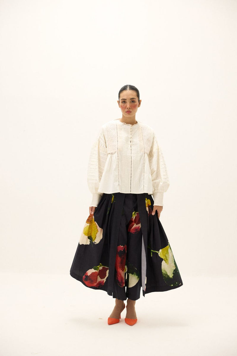 Noira Pant poplin by Khara Kapas in blue for women in Singapore