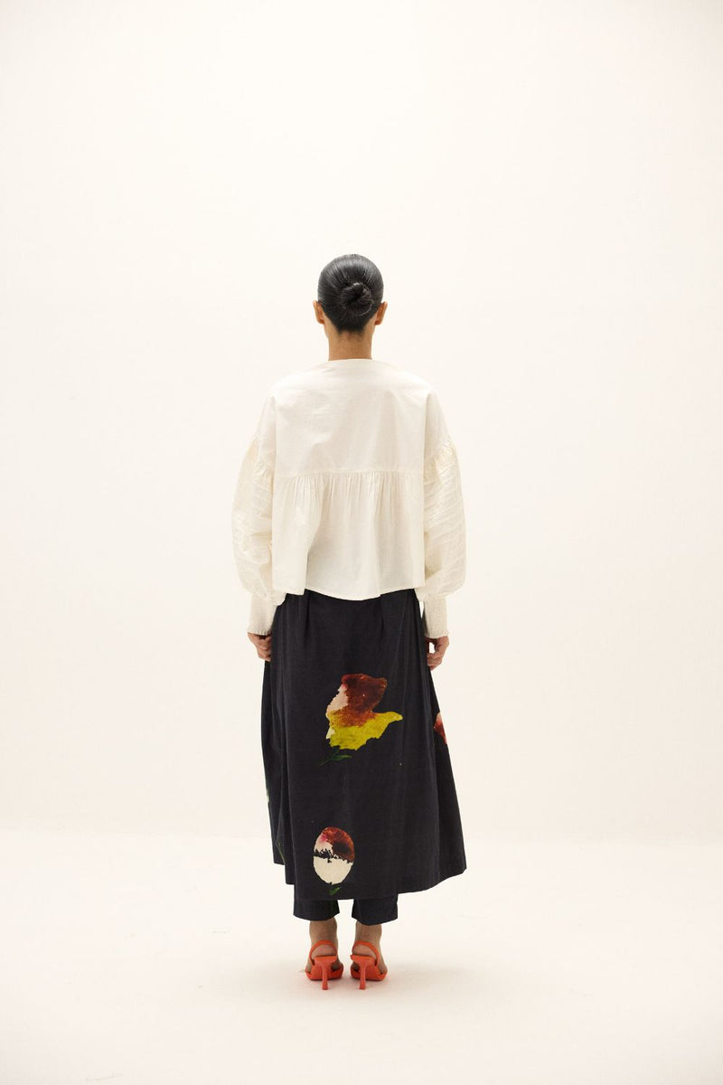 Noira Pant poplin by Khara Kapas in blue for women in Singapore