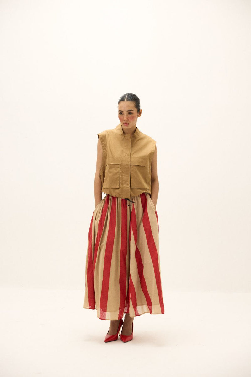 Soline Jacket poplin by Khara Kapas in brown for women in Singapore