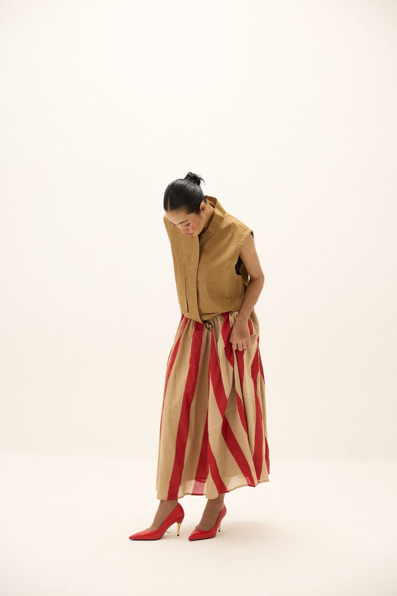 Soline Jacket poplin by Khara Kapas in brown for women in Singapore