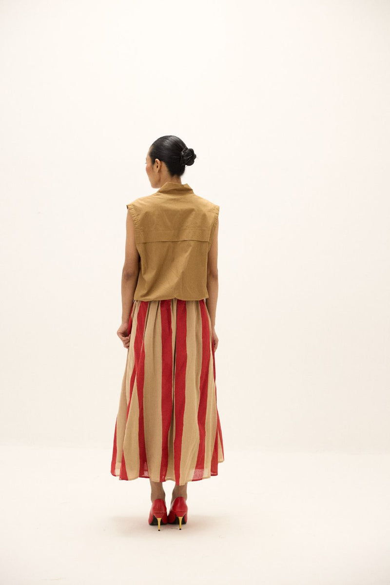 Soline Jacket poplin by Khara Kapas in brown for women in Singapore
