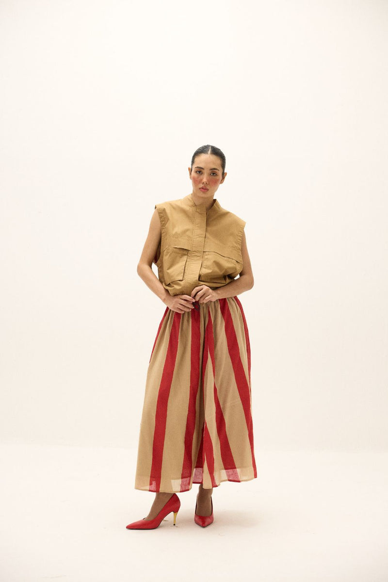 Soline Jacket poplin by Khara Kapas in brown for women in Singapore