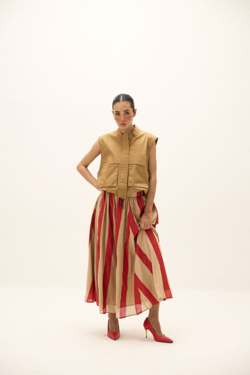 Soline Jacket poplin by Khara Kapas in brown for women in Singapore