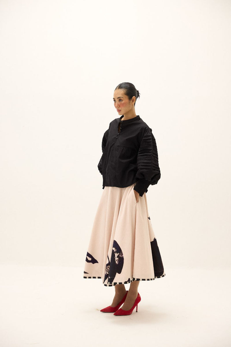 Ziva Top poplin by Khara Kapas in black for women in Singapore