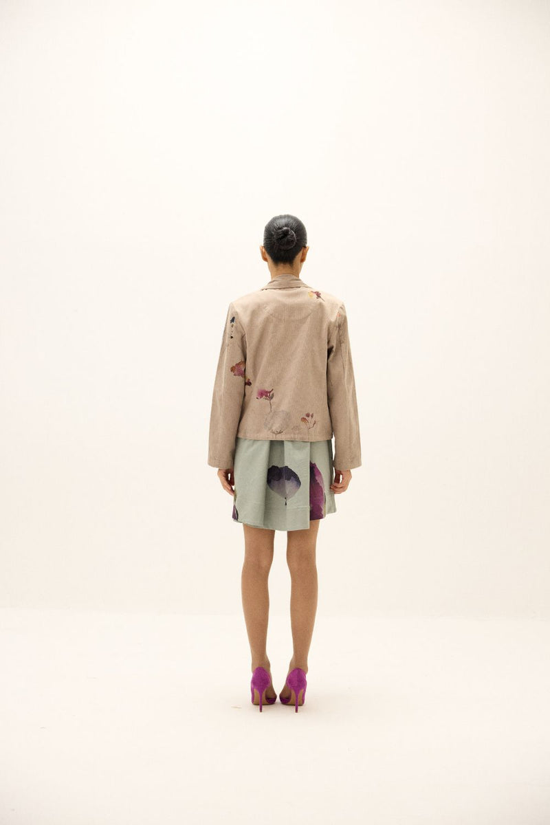 Cera Blazer corduroy by Khara Kapas in grey for women in Singapore
