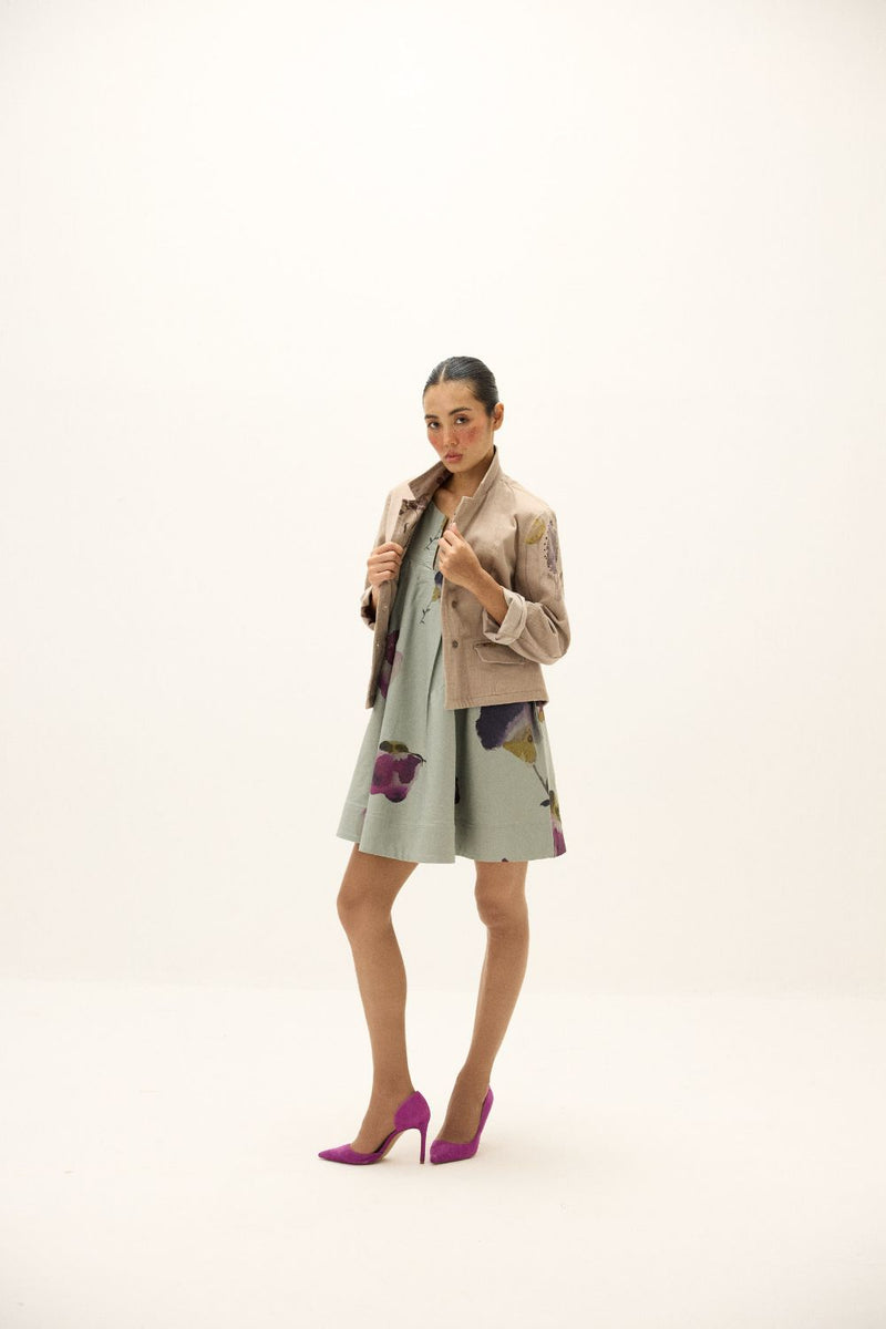 Cera Blazer corduroy by Khara Kapas in grey for women in Singapore