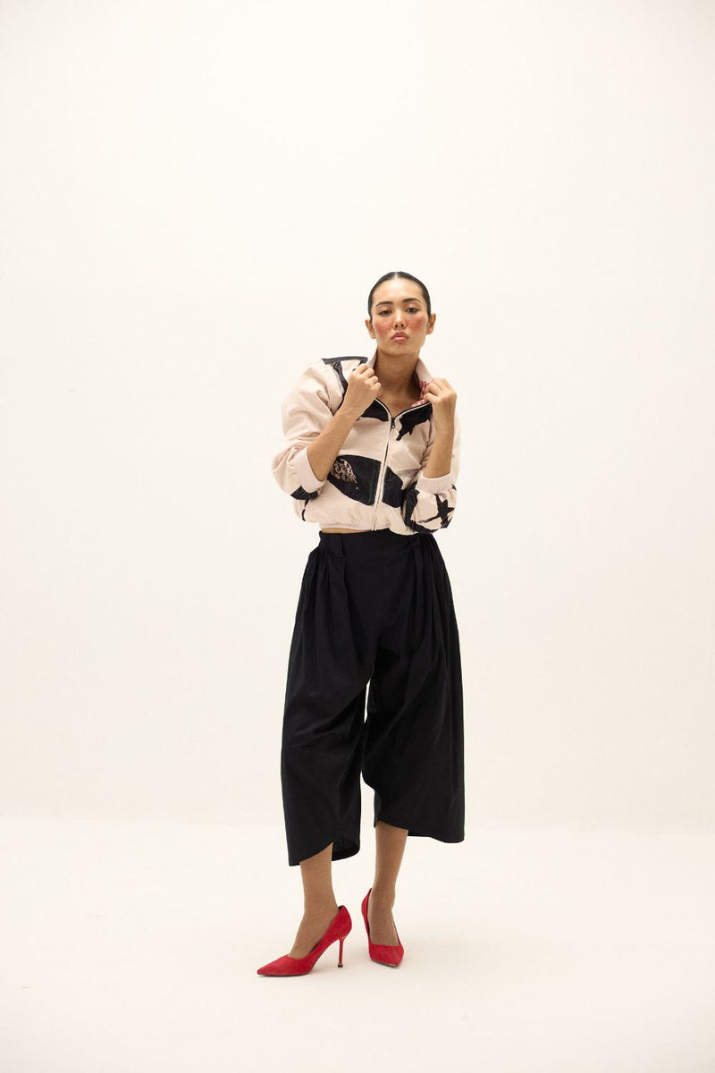 Echo Pants poplin by Khara Kapas in black for women in Singapore
