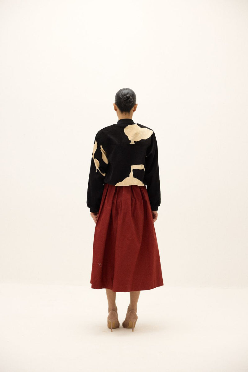 Rowan Skirt oxford by Khara Kapas in red for women in Singapore