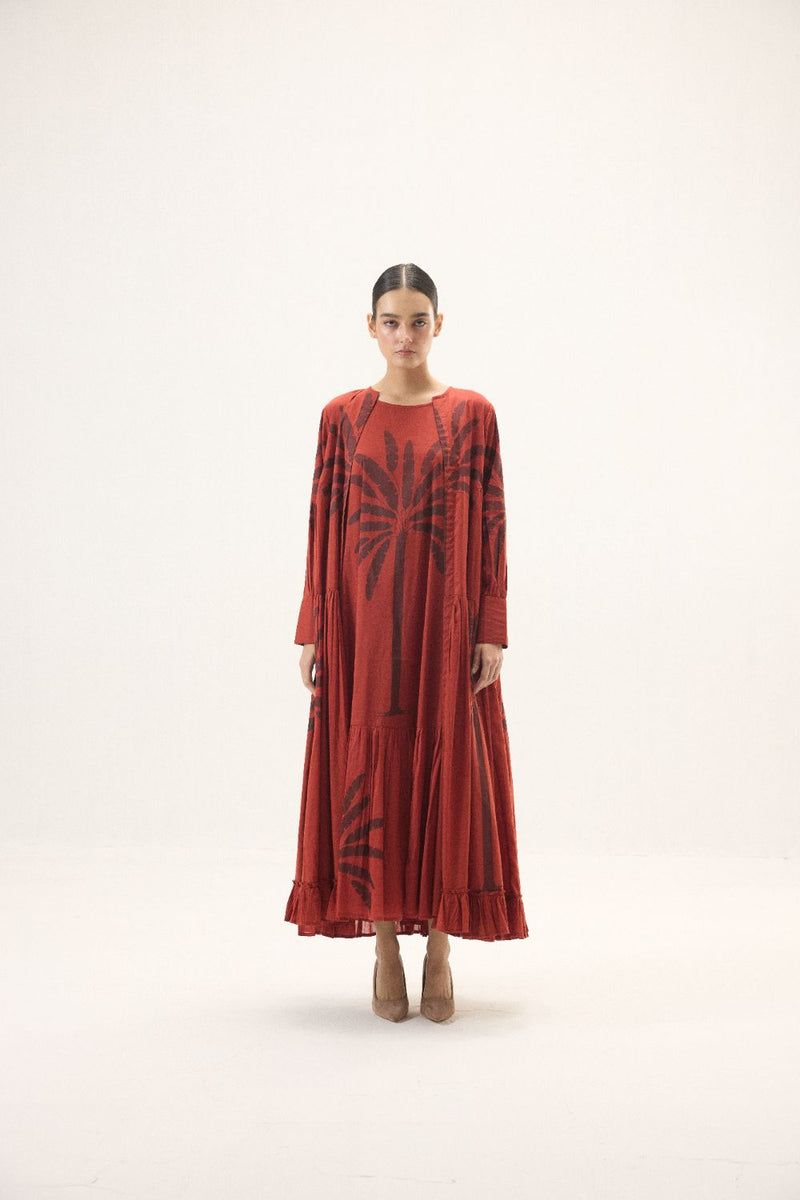 Faedra set mulmul by Khara Kapas in red for women in Singapore