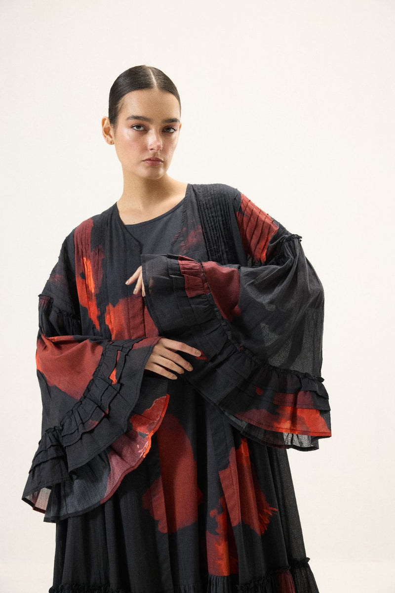 Calina set mulmul by Khara Kapas in black for women in Singapore