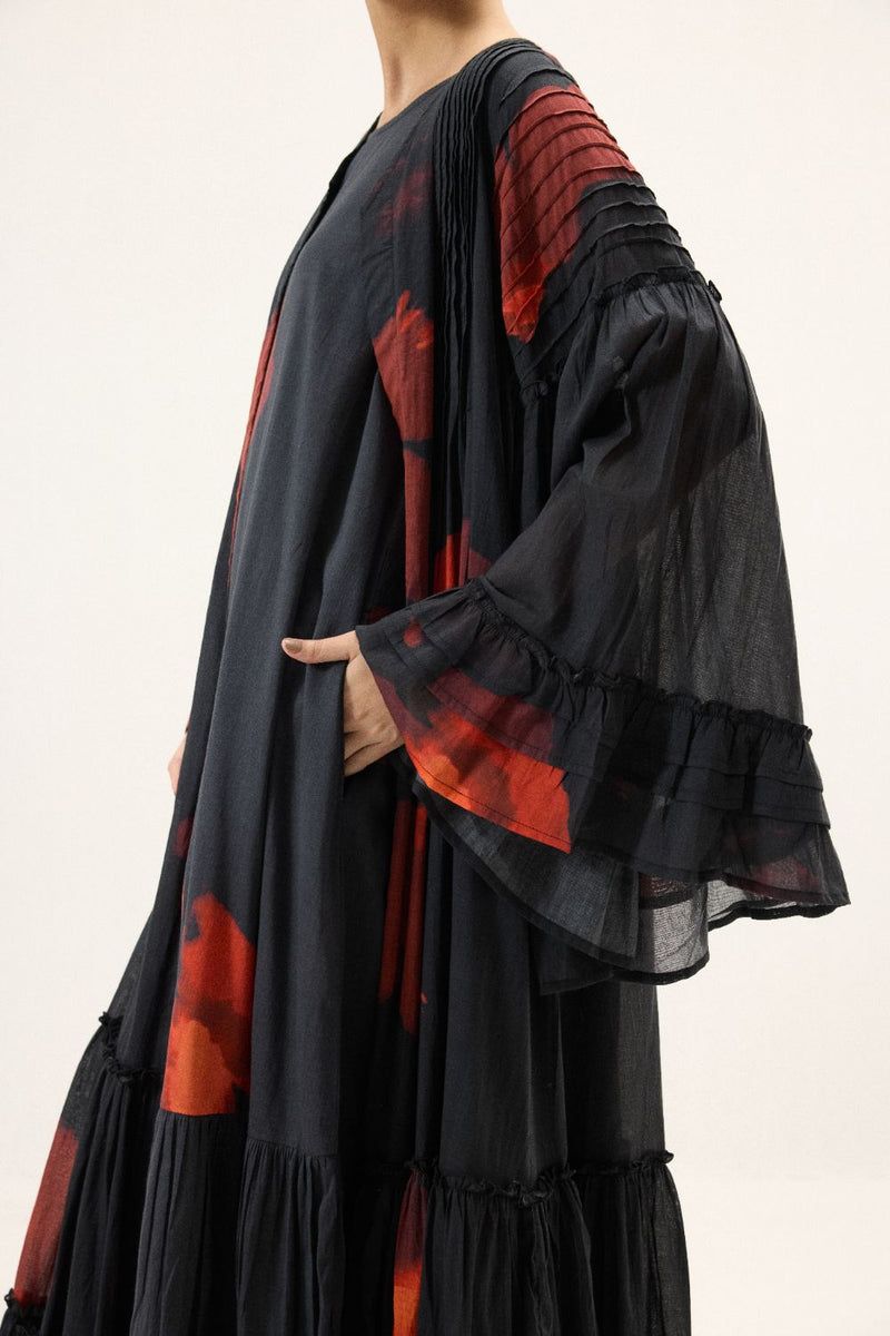 Calina set mulmul by Khara Kapas in black for women in Singapore