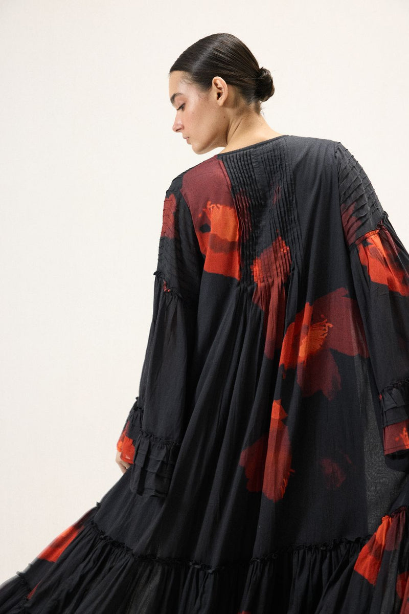 Calina set mulmul by Khara Kapas in black for women in Singapore