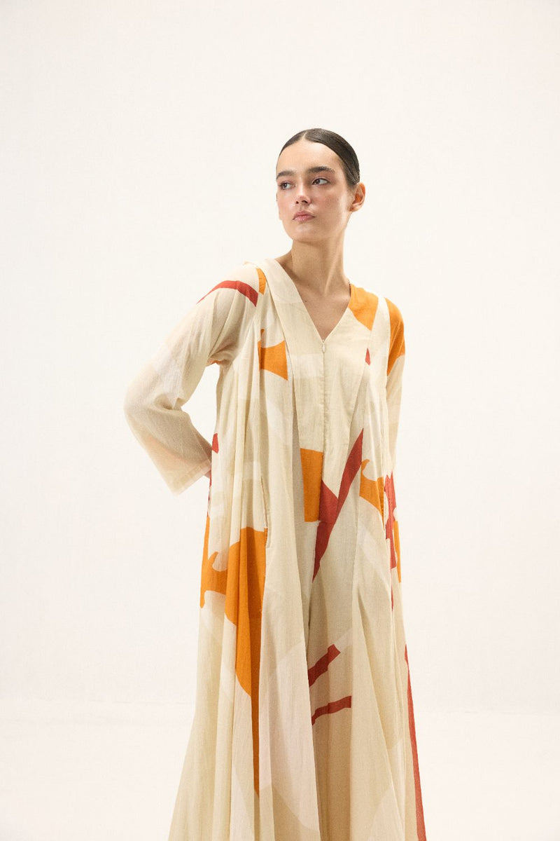 Oriel Jumpsuit set mulmul by Khara Kapas in ivory for women in Singapore