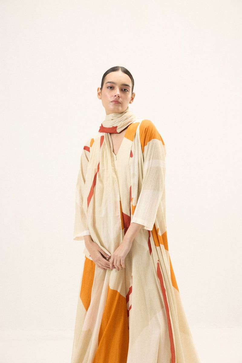 Oriel Jumpsuit set mulmul by Khara Kapas in ivory for women in Singapore