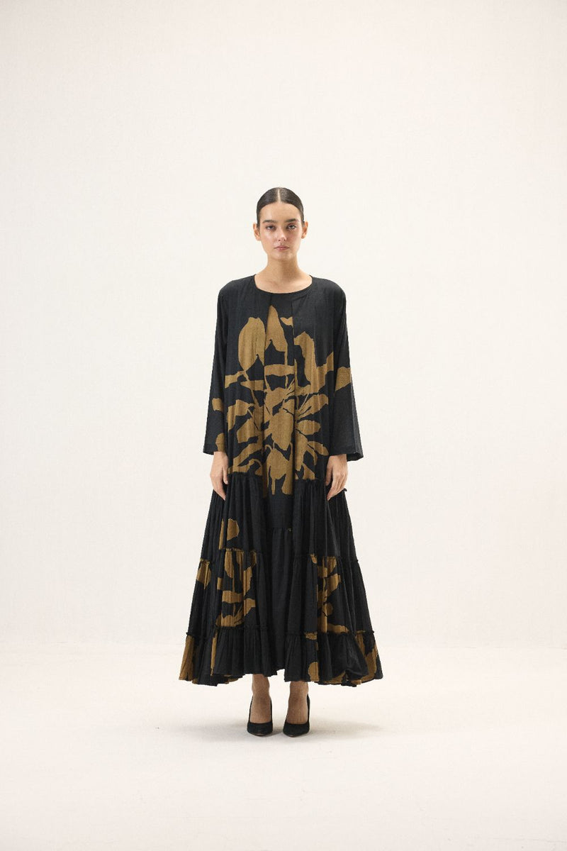 Solenne set mulmul by Khara Kapas in black for women in Singapore