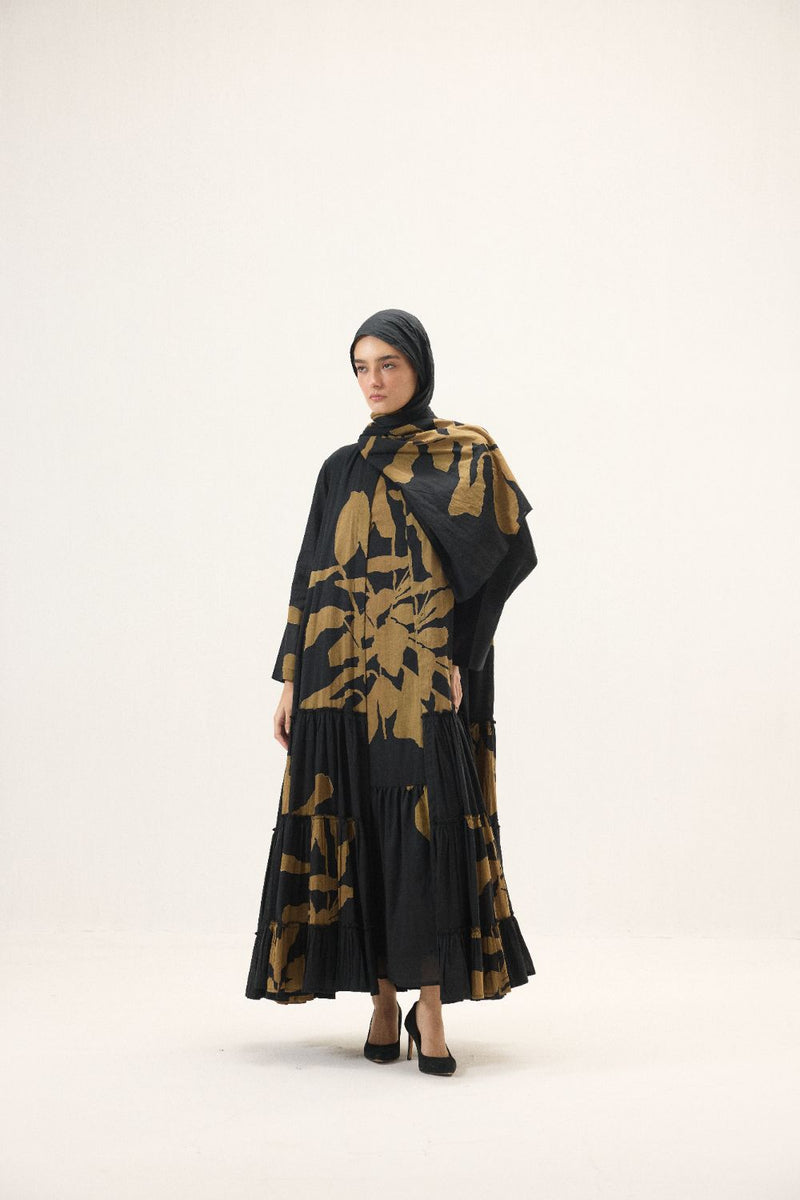 Solenne set mulmul by Khara Kapas in black for women in Singapore