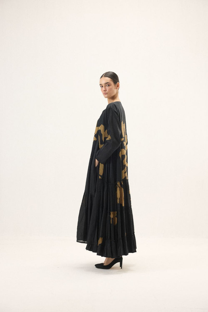 Solenne set mulmul by Khara Kapas in black for women in Singapore