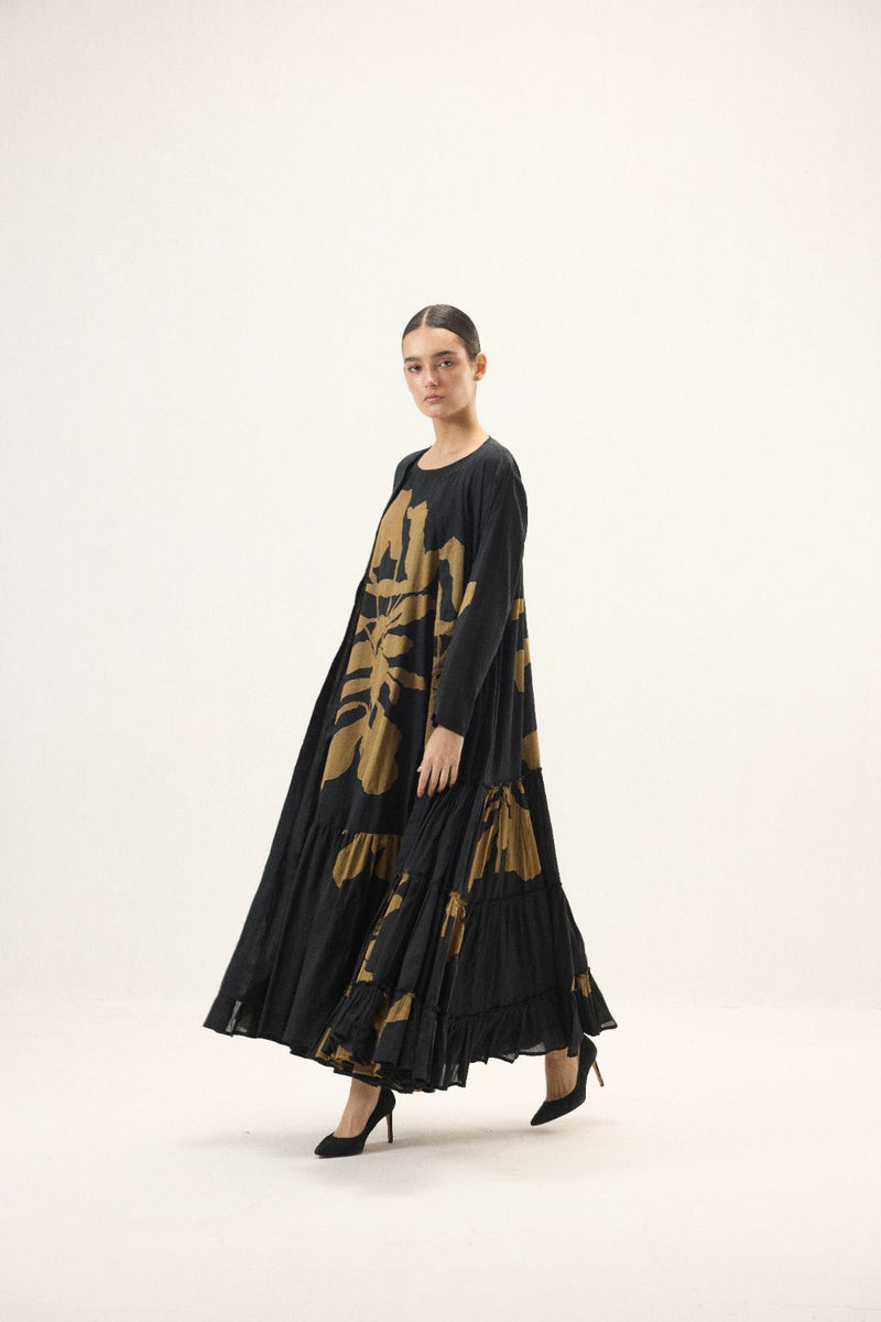Solenne set mulmul by Khara Kapas in black for women in Singapore