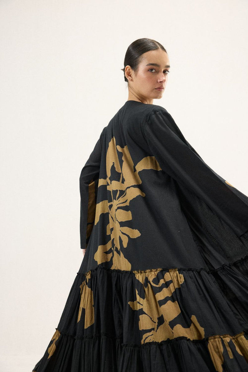 Solenne set mulmul by Khara Kapas in black for women in Singapore