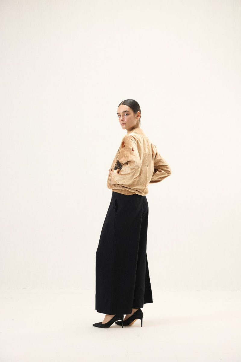 Sandswept Bomber Jacket by Khara Kapas in gold for women in Singapore