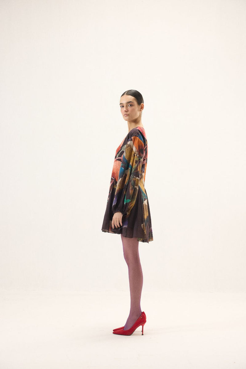 Kaleido Dress mulmul by Khara Kapas in multi for women in Singapore