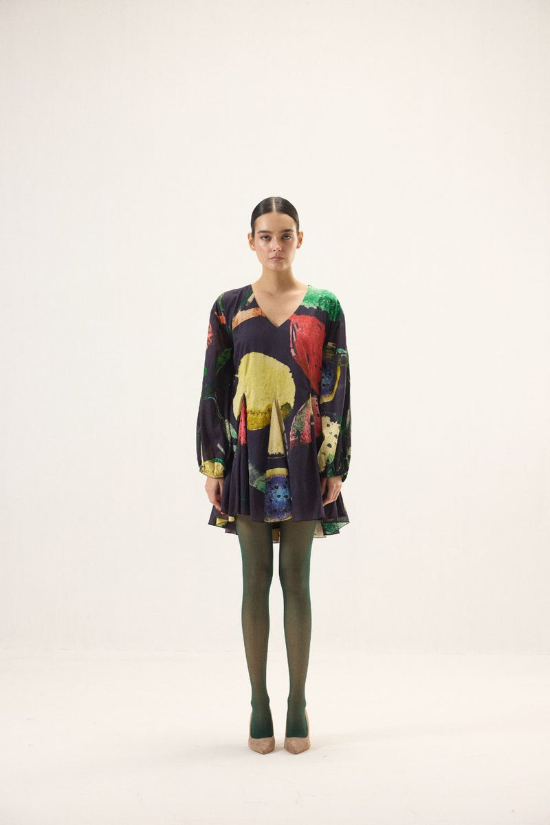 Grape Dress mulmul by Khara Kapas in multi for women in Singapore
