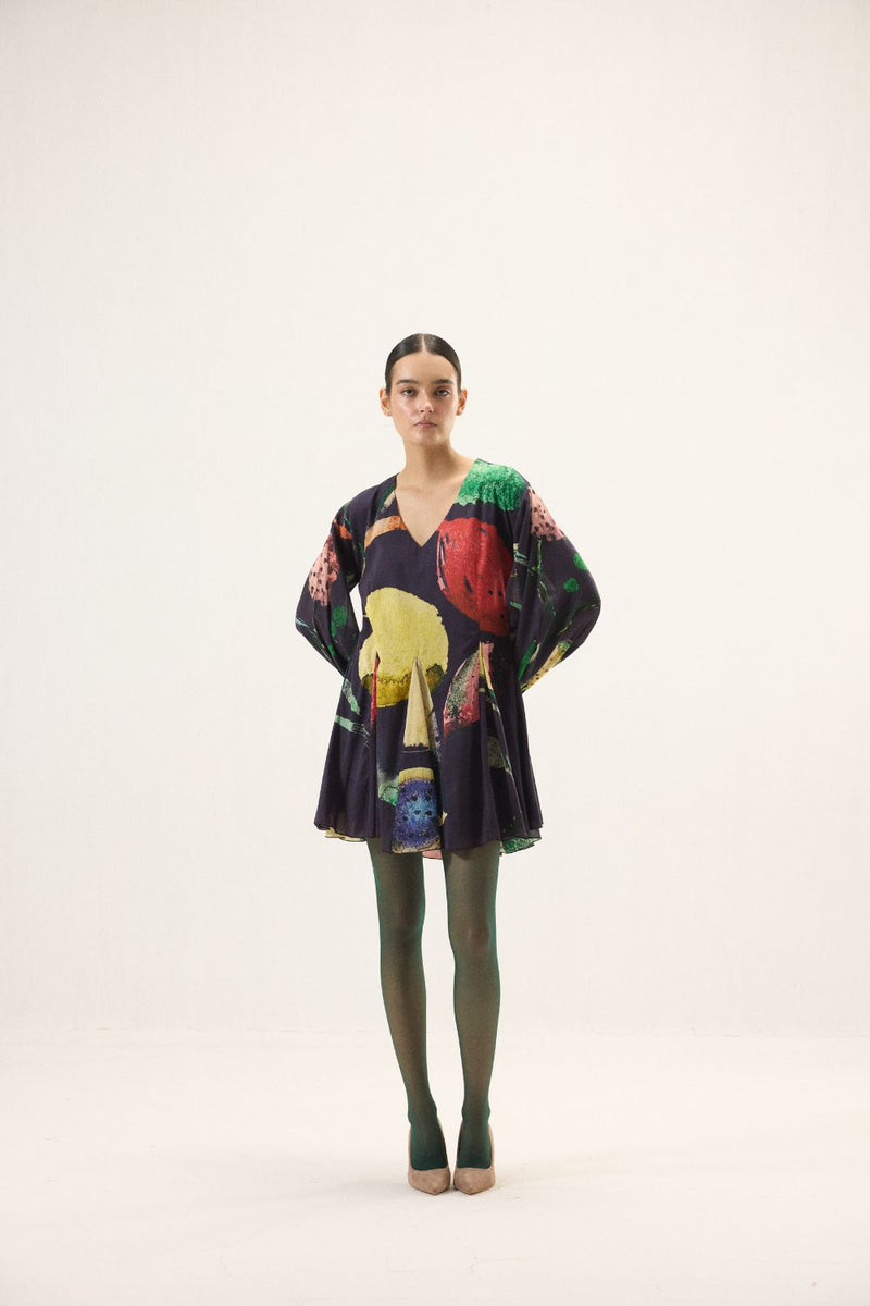 Grape Dress mulmul by Khara Kapas in multi for women in Singapore