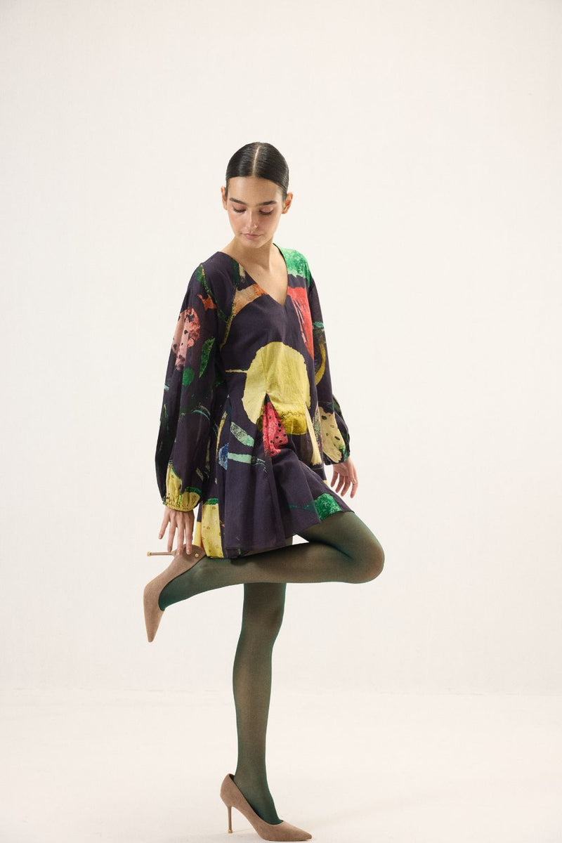 Grape Dress mulmul by Khara Kapas in multi for women in Singapore