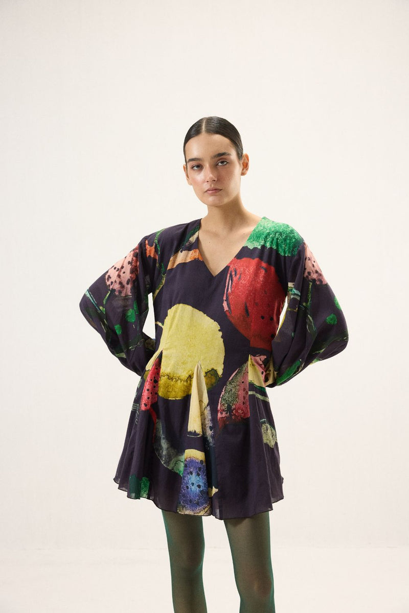Grape Dress mulmul by Khara Kapas in multi for women in Singapore