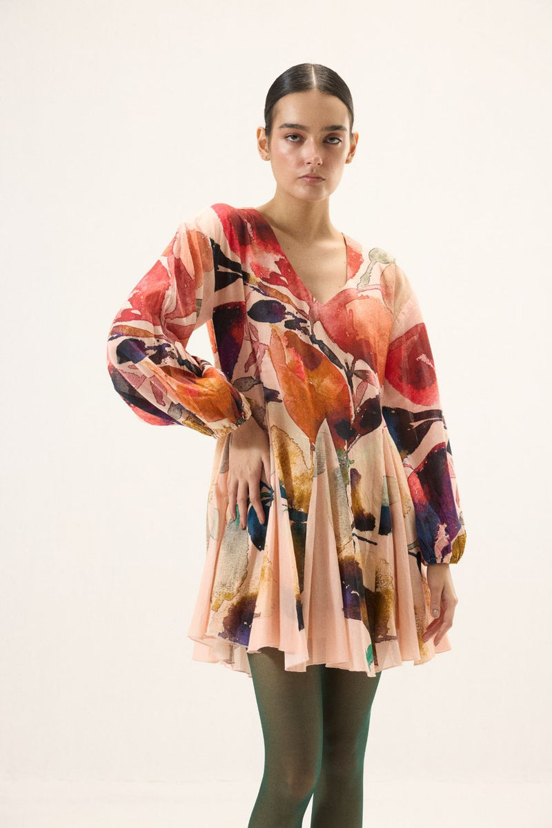 Raspberry Dress mulmul by Khara Kapas for women in Singapore