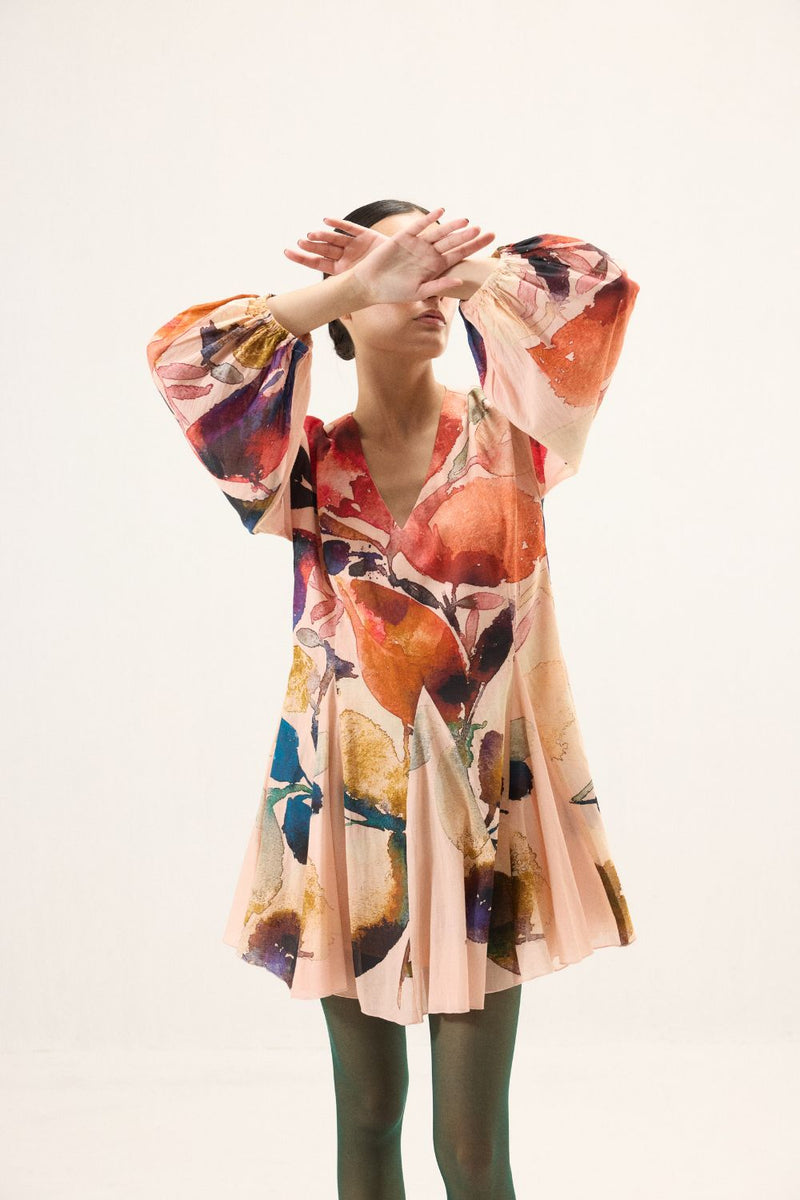 Raspberry Dress mulmul by Khara Kapas for women in Singapore