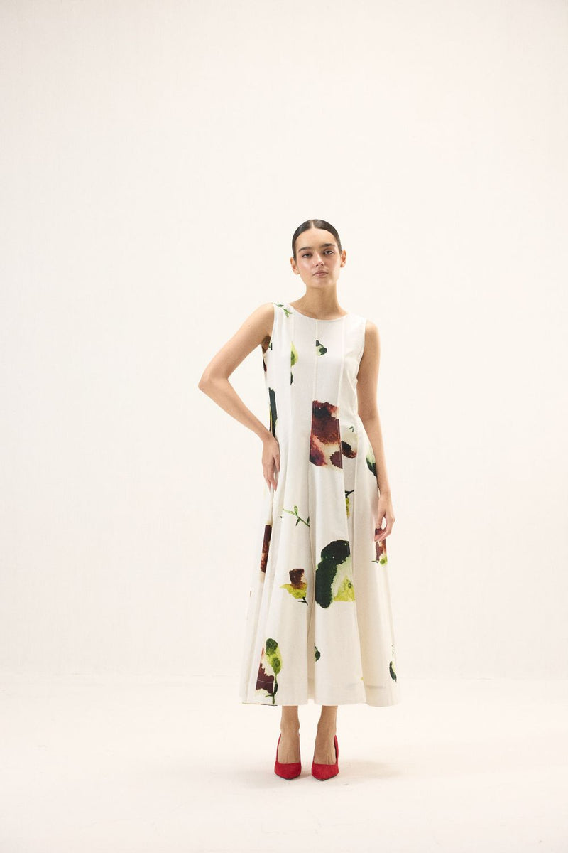 Moonwhite Dress oxford by Khara Kapas in white for women in Singapore