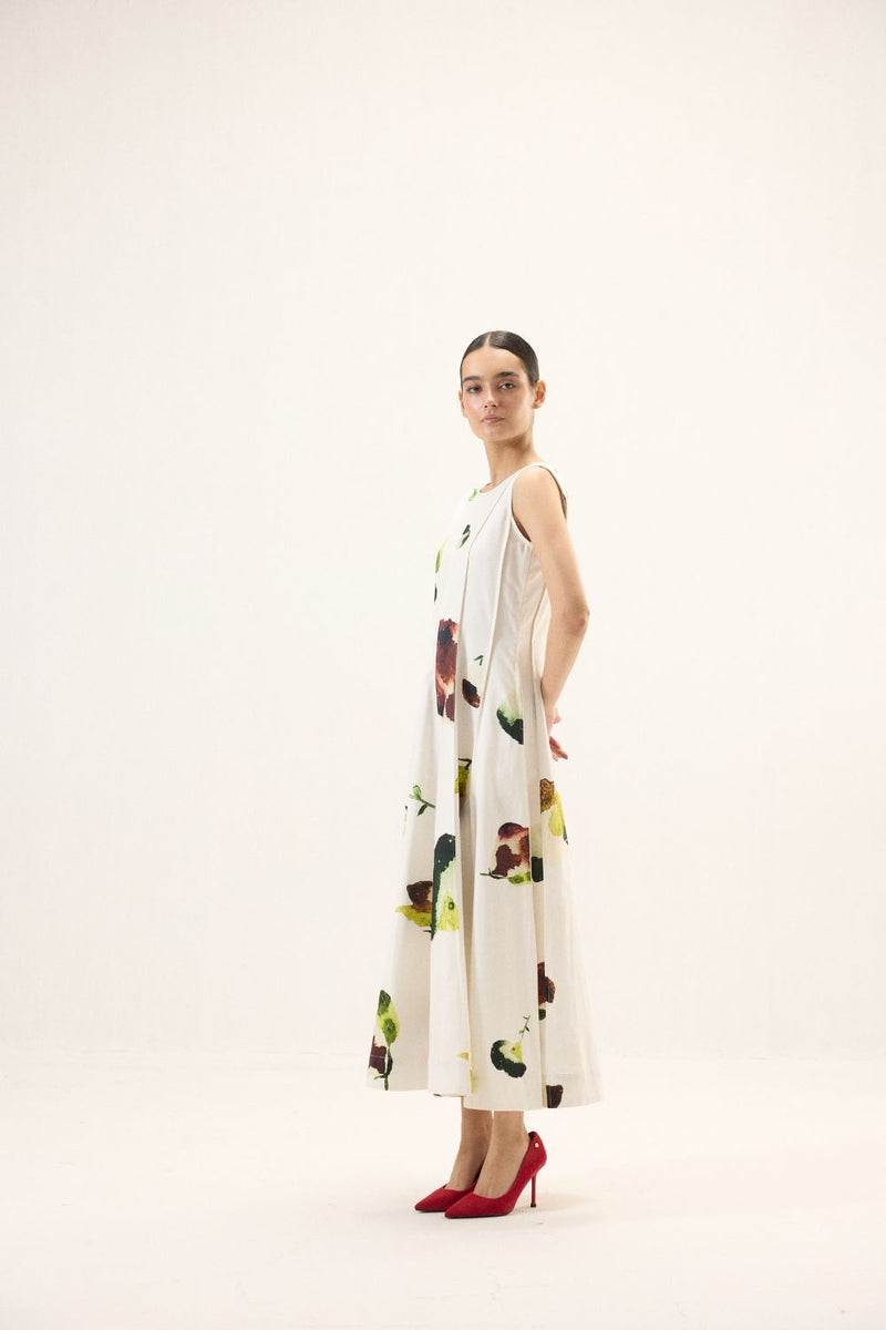 Moonwhite Dress oxford by Khara Kapas in white for women in Singapore