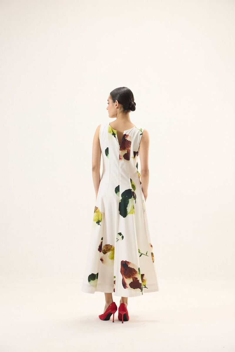Moonwhite Dress oxford by Khara Kapas in white for women in Singapore