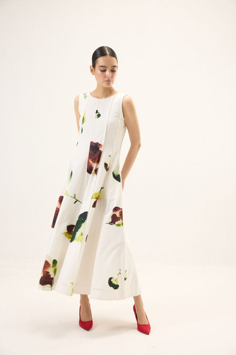 Moonwhite Dress oxford by Khara Kapas in white for women in Singapore