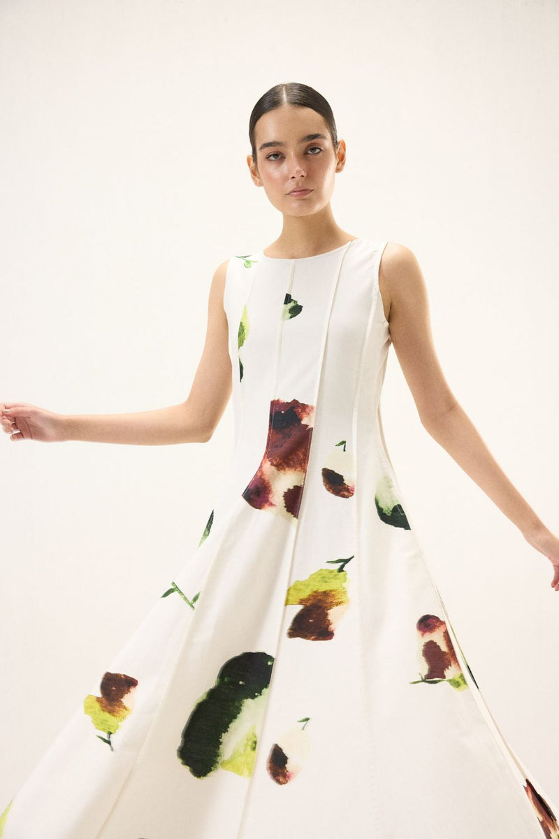 Moonwhite Dress oxford by Khara Kapas in white for women in Singapore