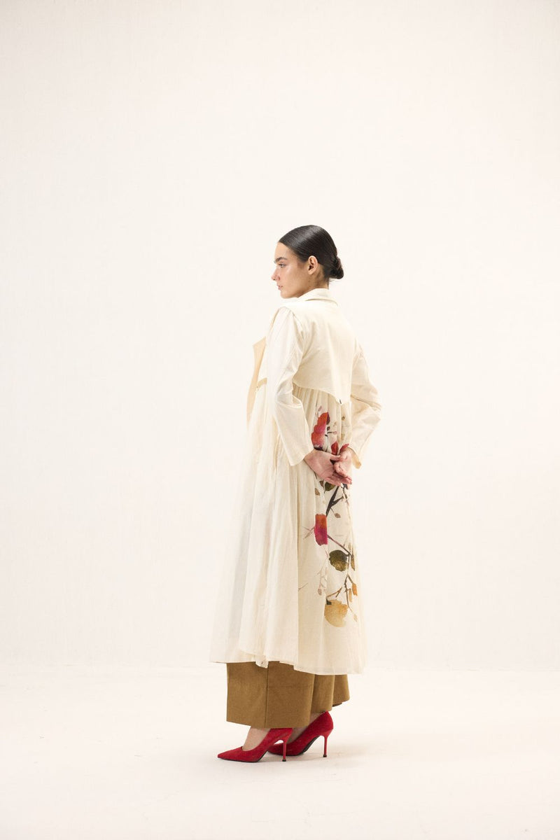 Maison Trench Coat mulmul by Khara Kapas in ivory for women in Singapore