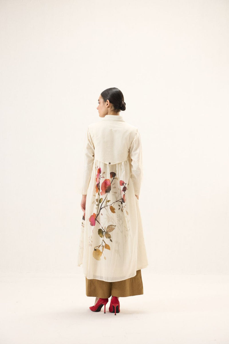 Maison Trench Coat mulmul by Khara Kapas in ivory for women in Singapore